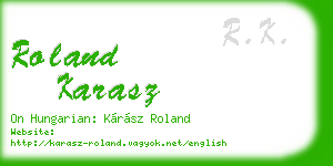 roland karasz business card