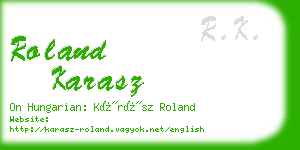roland karasz business card